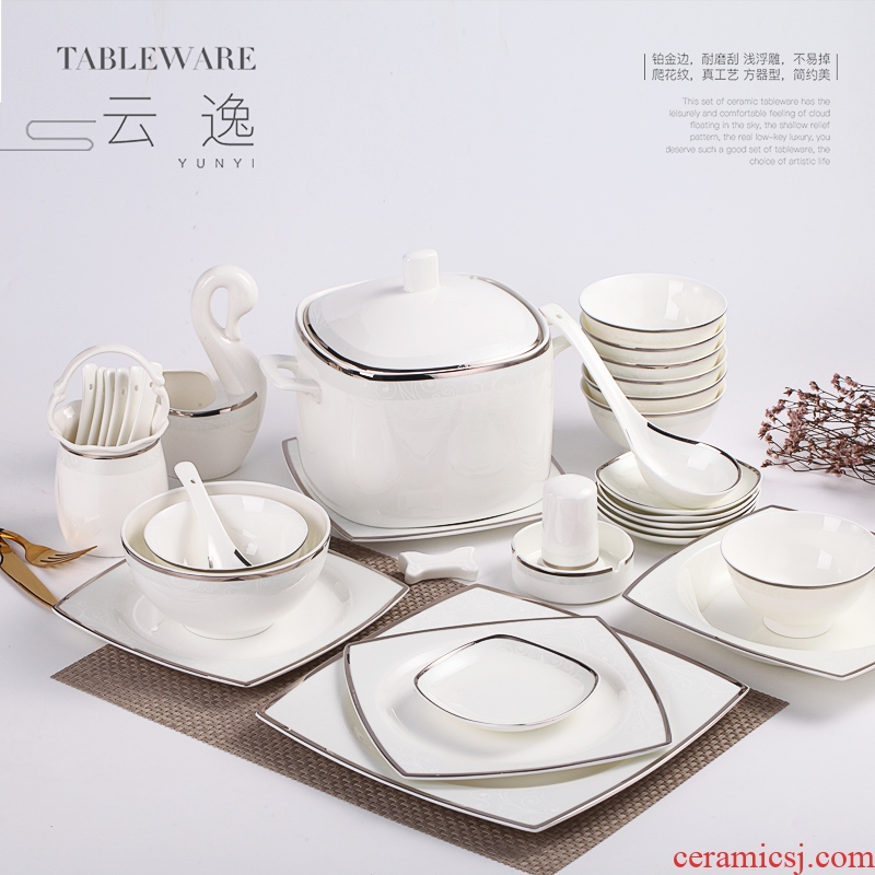 Dishes suit household European - style jingdezhen ceramic tableware chopsticks contracted eating ceramic Dishes suit combinations