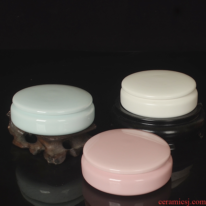 Flat ceramic powder boxes, cosmetic cream jar of face cream jar packing bottle multi - color optional customizable small POTS