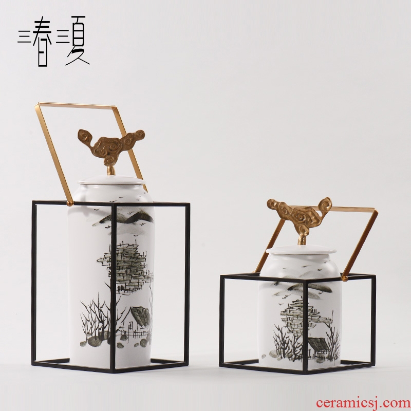Modern new Chinese zen ceramic office table decoration in the sitting room storage tank vessels combination soft adornment is placed