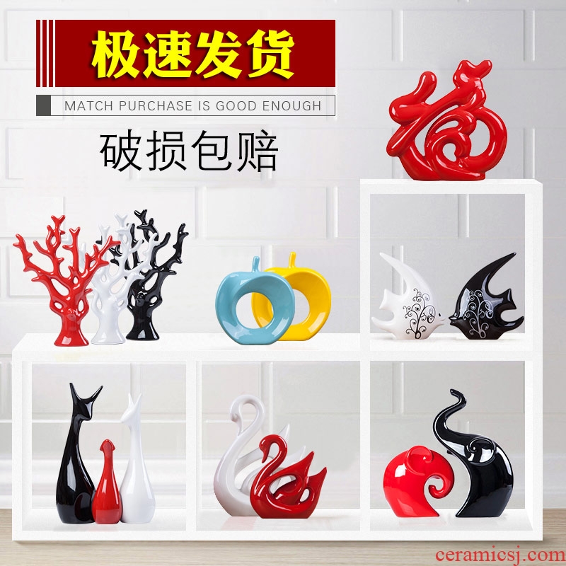 Creative I and contracted home furnishing articles sitting room ceramic wine TV ark adornment housewarming gift rich tree