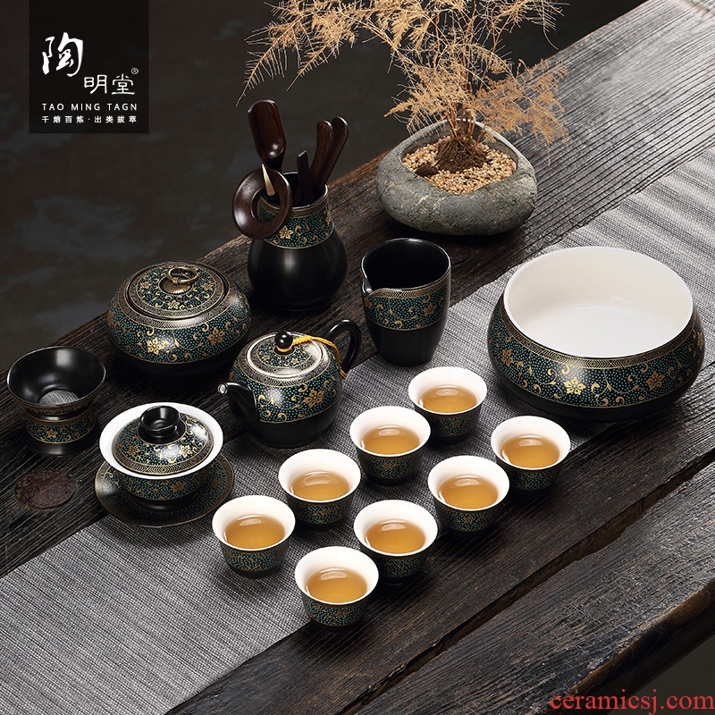 TaoMingTang ceramic kung fu tea set suit household of Chinese style lid bowl of tea cups of a complete set of Chinese wind