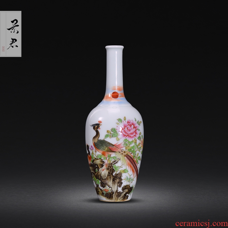 Jingdezhen painting colored enamel vase furnishing articles sitting room does archaize ceramic furnishing articles furnishing articles porcelain vase