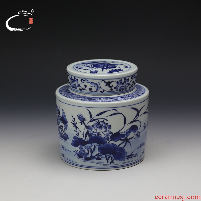 Jing DE and auspicious hand - made yuanyang pot of blue and white porcelain tea pot jingdezhen ceramics seal pot gift boxes