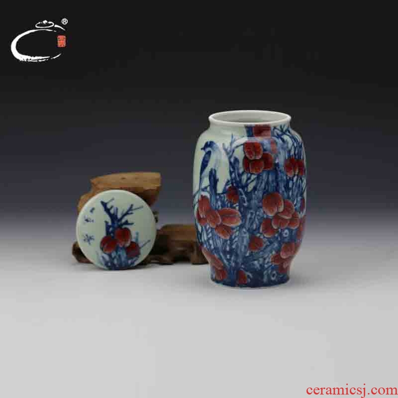 And auspicious jing DE treasure glair caddy fixings master of jingdezhen hand - made ceramic seal POTS storage tank