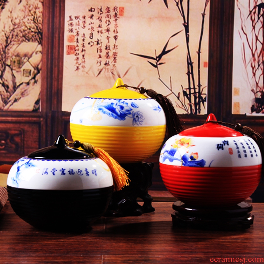The Product jue ceramic tea pot large storage tanks of dried fruit sugar tea jar airtight jar of glaze