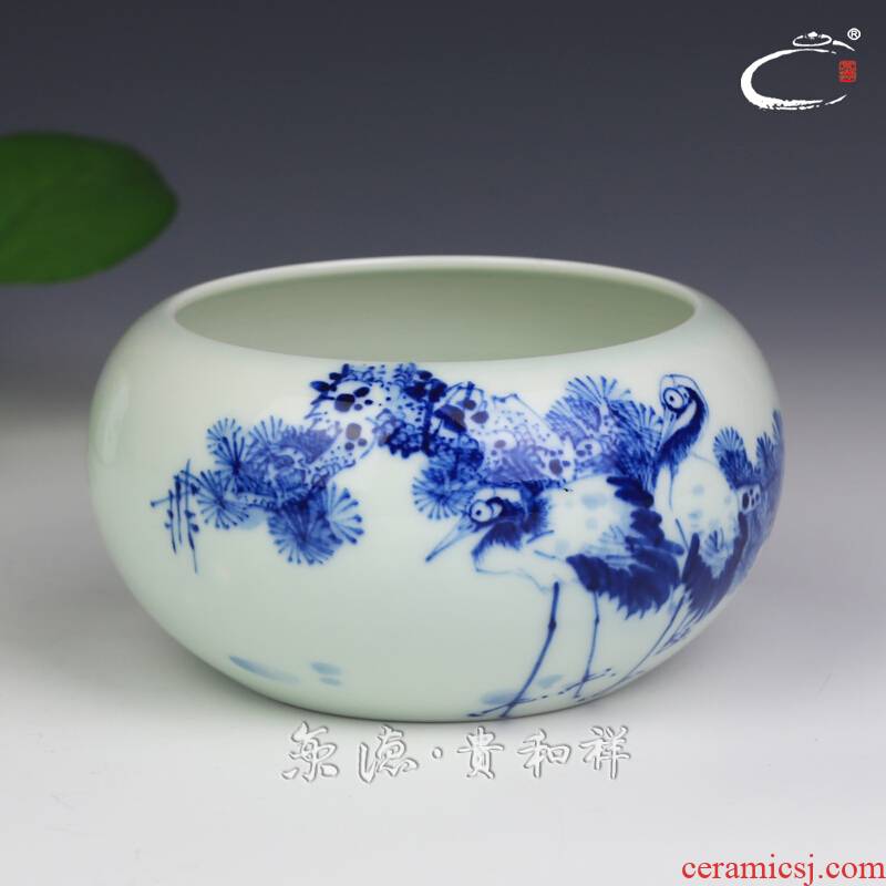 And auspicious jingdezhen ceramics by hand wash to kung fu tea tea accessories jing DE treasure tea place adorn article