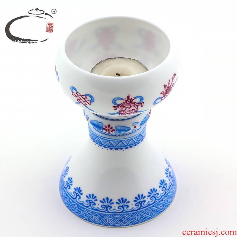 And auspicious jing DE jingdezhen up with alum red sweet based crafts home furnishing articles manually tea accessories compote