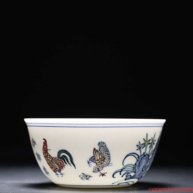 Jingdezhen ceramics in chicken color bucket cylinder cup master kung fu tea cups kung fu tea tea cup