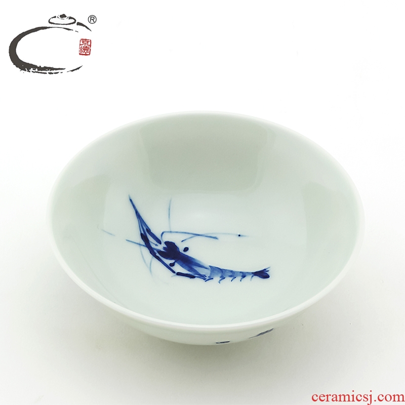 And auspicious hand - made porcelain cup sample tea cup jingdezhen blue And white porcelain ceramic tea set tea cup delicate koubei