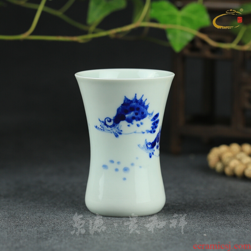 And auspicious jing DE collection master cup, cup of jingdezhen ceramic kung fu tea set hand - made teacup large sample tea cup