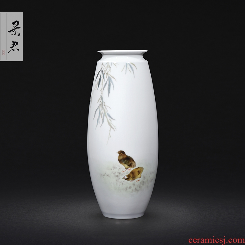 Jingdezhen ceramics hand - made painting of flowers and pastel celadon vase home sitting room craft supplies restoring ancient ways furnishing articles