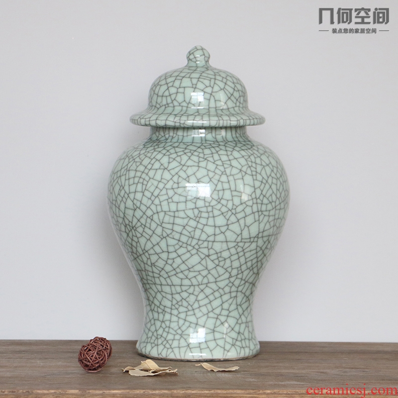 Jingdezhen ceramics vase archaize up crack glaze on the general pot office desktop furnishing articles in the living room