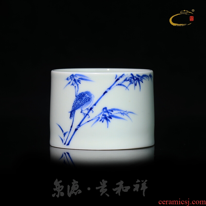 And auspicious manual teacup jingdezhen hand - made kung fu tea cup sample tea cup individual cup of blue And white porcelain cup