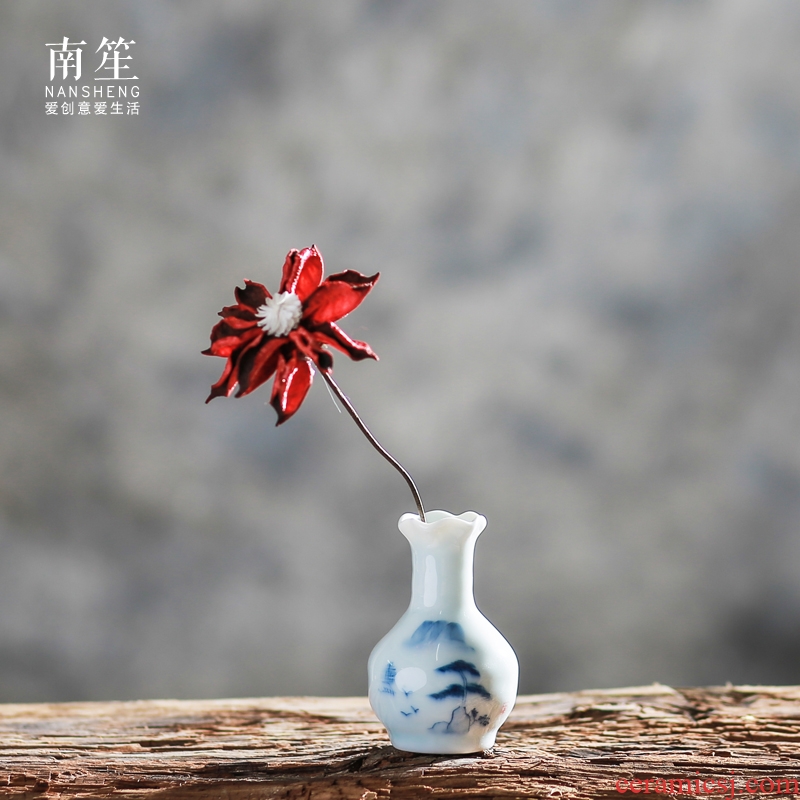 Nan sheng classical Chinese style restoring ancient ways is hand - made ceramic floret bottle of flower, dried flower arranging flowers classical celadon handicraft