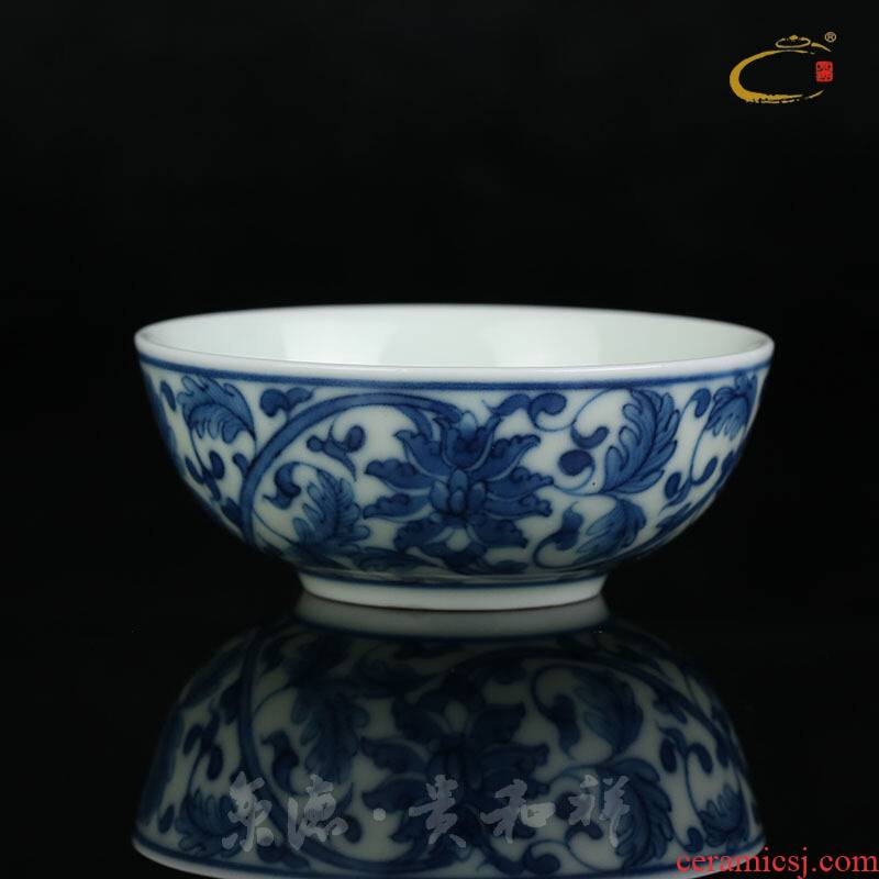 And auspicious jing DE up with jingdezhen ceramic cups kung fu tea set sample tea cup, cup master cup manual single CPU