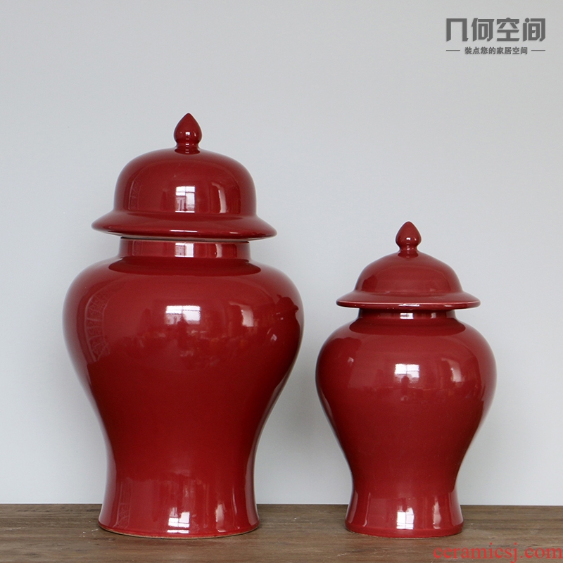 Jingdezhen ceramic vase general Chinese style is contracted fashion wine red as cans porcelain of the sitting room decorate a design furnishing articles