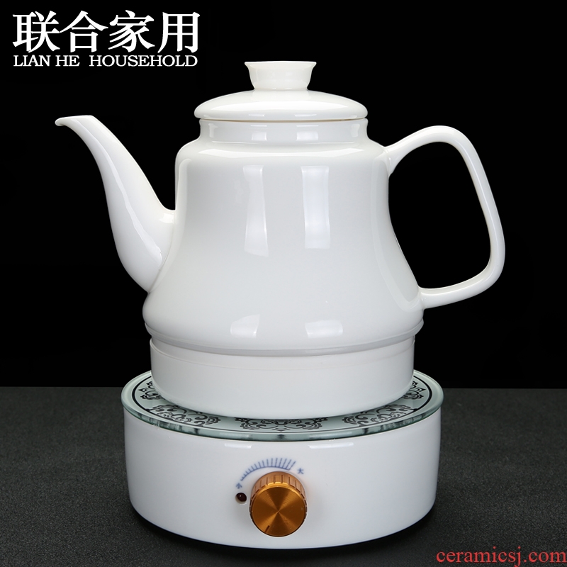 Boiling water pot to be household dehua white porcelain kettle heat - resistant glass domestic large - sized boiled tea tea set