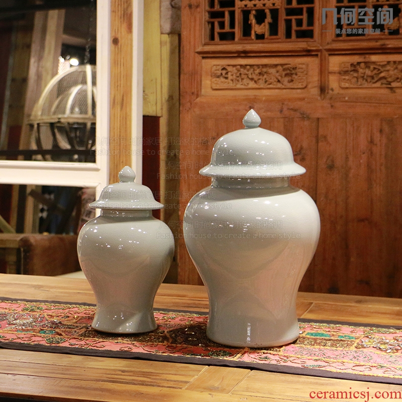 The General geometric space, stimulation of jingdezhen ice crack pot ceramic vases, furnishing articles of Chinese style household soft outfit decoration
