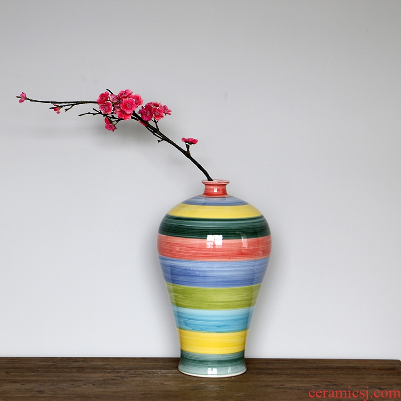 Mesa of jingdezhen ceramics vase rainbow mei bottles of contracted and I household adornment