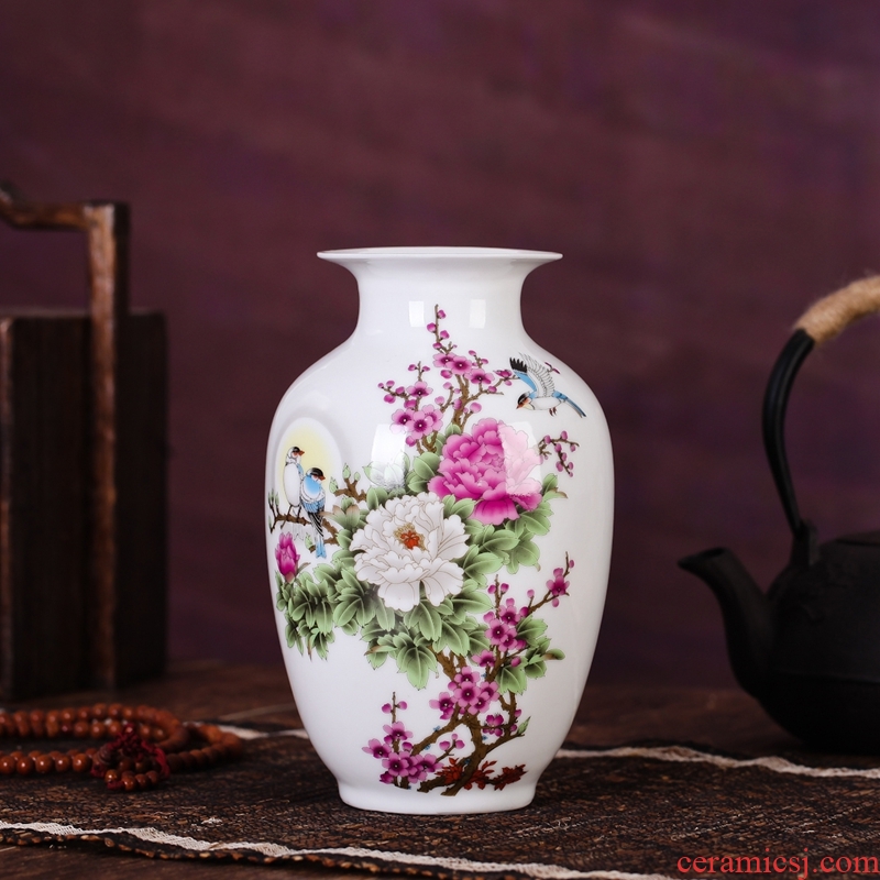 Package mail jingdezhen ceramic vase household adornment furnishing articles sitting room dining - room decorate craft flower vase