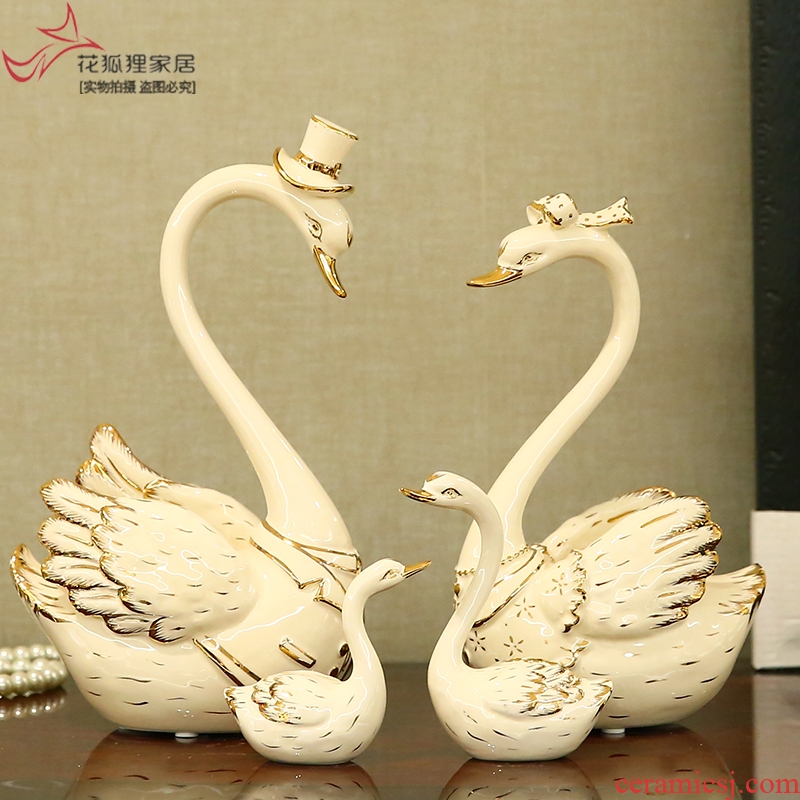 European furnishing articles sitting room romantic move ceramic swan wedding gift to send home decoration girlfriends wedding gift