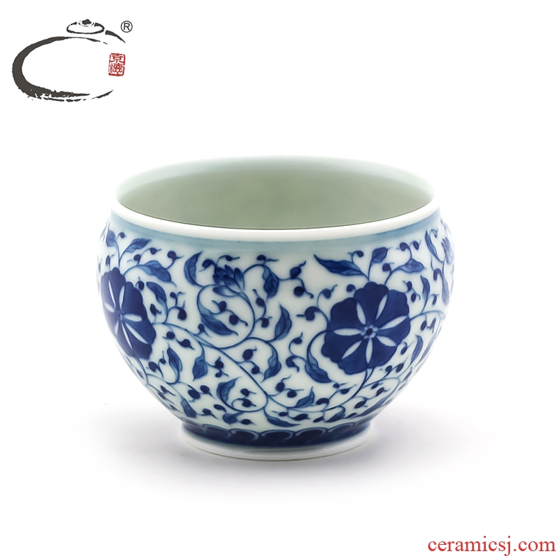 Old hand - made porcelain and auspicious system bound branch of jingdezhen ceramic cup cone sample tea cup all hand cups