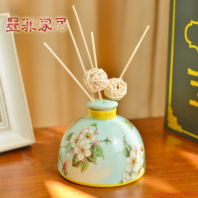 New Chinese style classical no fire ceramic aromatherapy furnishing articles American sitting room bedroom home decoration home fragrance bottle