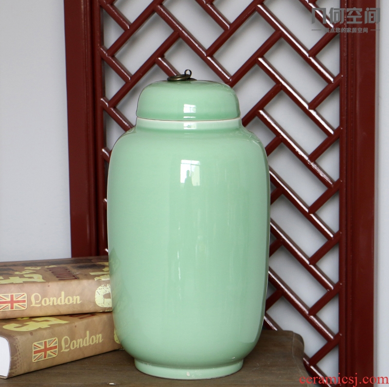 The geometry space contracted and I jingdezhen single glaze idea gourd can home decoration ceramic vessels furnishing articles