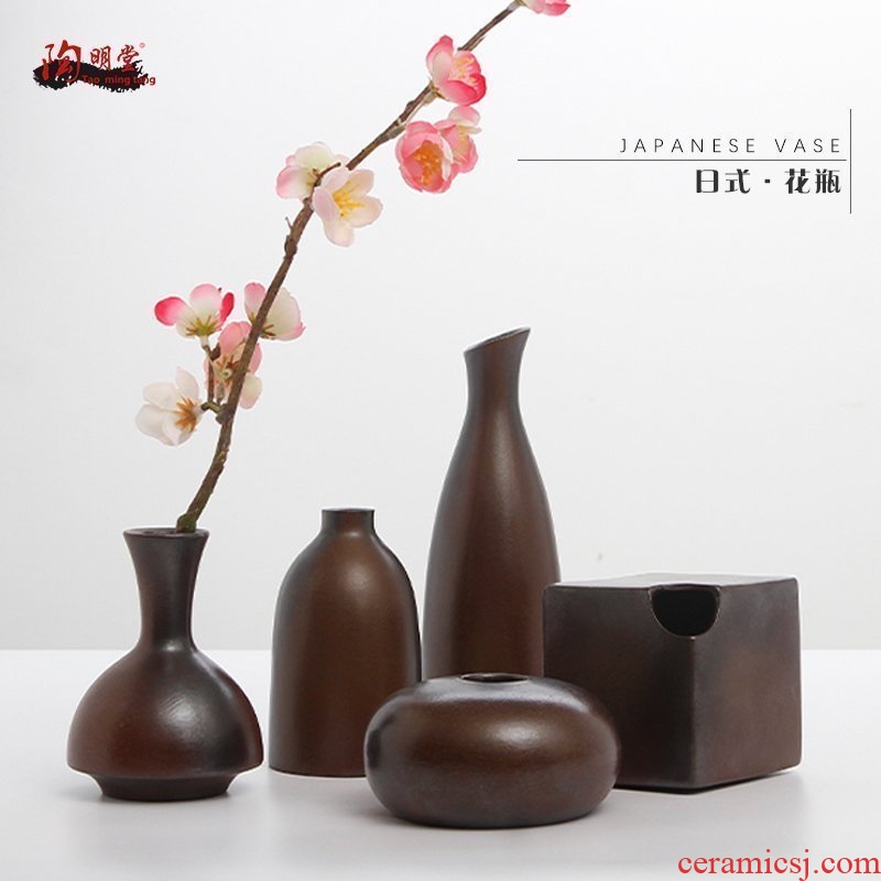 TaoMingTang ceramic tea set tea furnishing articles Japanese simple zen new vase household flower adornment bedroom