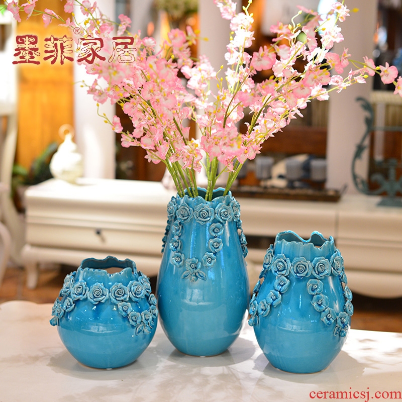 Ice crack glaze ceramic creative furnishing articles household act the role ofing is tasted I sitting room porch ark, TV ark, vase decoration decoration