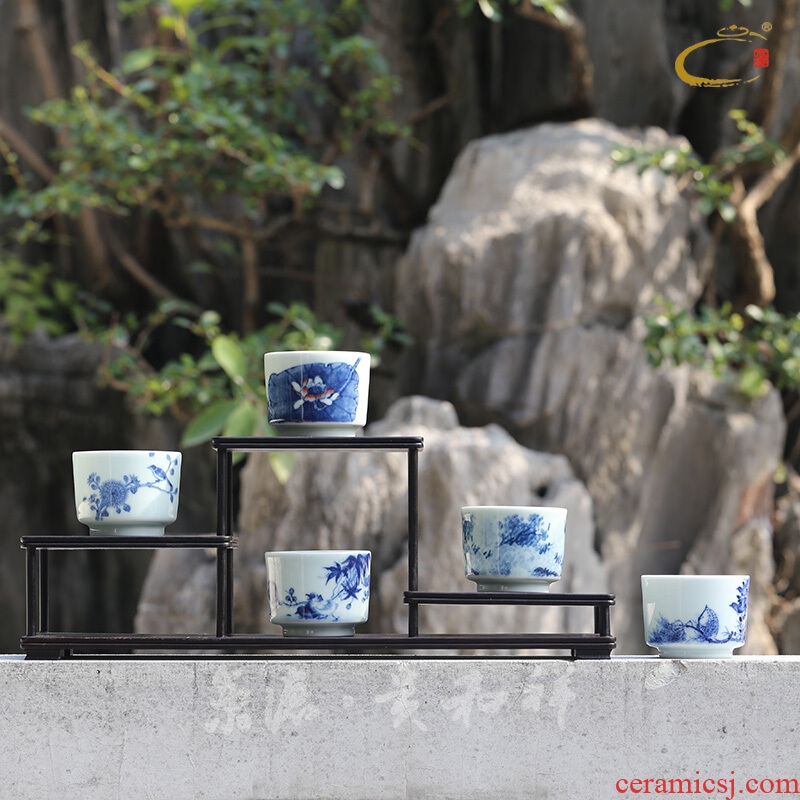 Beijing auspicious jingdezhen ceramics by hand with DE and individual cup sample tea cup private cup tea master cup for cup