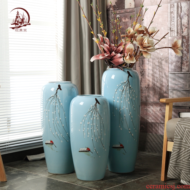 Modern household soft adornment European ideas of the sitting room porch ground ceramic vase hydroponic flower arrangement furnishing articles