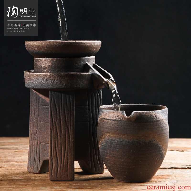 TaoMingTang ceramic filter) tea retro creative tea accessories coarse pottery tea tea tea filter device