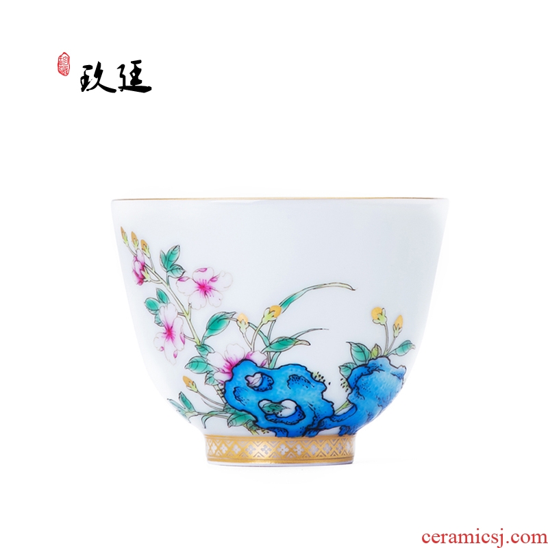 About Nine katyn the methods manual colored enamel masters cup of jingdezhen tea service large hand - made kung fu tea sample tea cup single CPU