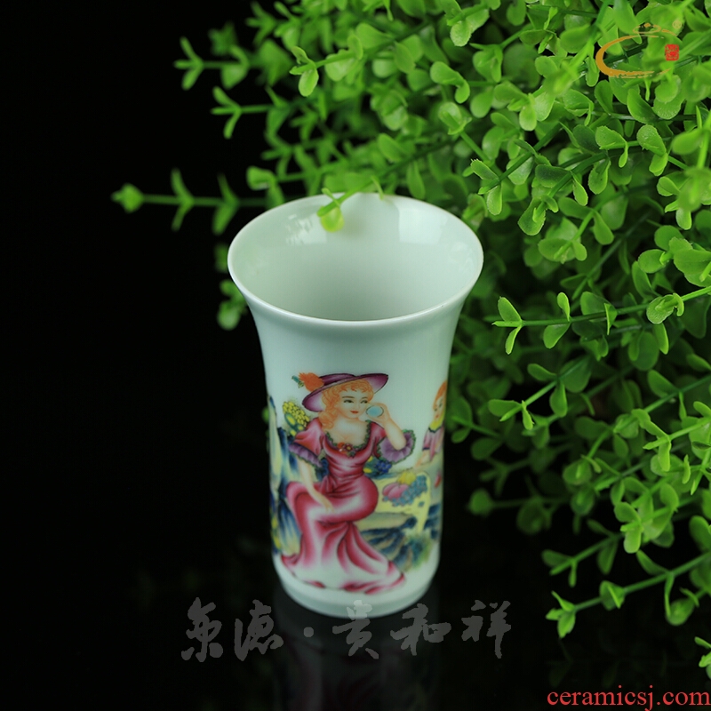 Beijing DE and auspicious pastel staging the peace cup jingdezhen hand - made ceramic kung fu tea cups sample tea cup single CPU