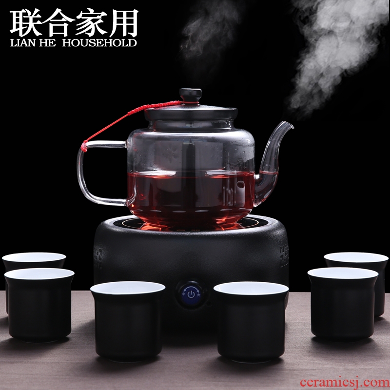 To be household glass tea steamer pu - erh tea boiled tea ware suit ceramic teapot tea set electrical TaoLu kung fu tea cup
