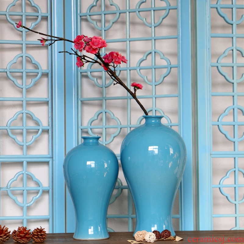 Jingdezhen glaze color solid - colored name plum bottle ceramic vases, flower, flower implement fashionable household decoration craft ornaments