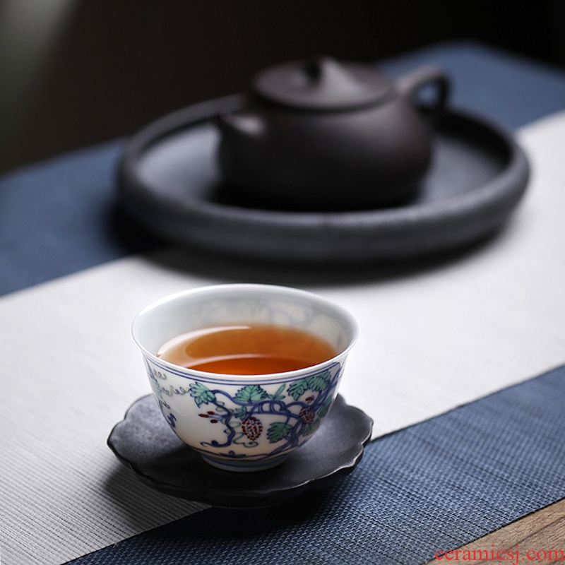 JingJun hand - made porcelain of jingdezhen ceramics bucket color sample tea cup kung fu tea tea masters cup