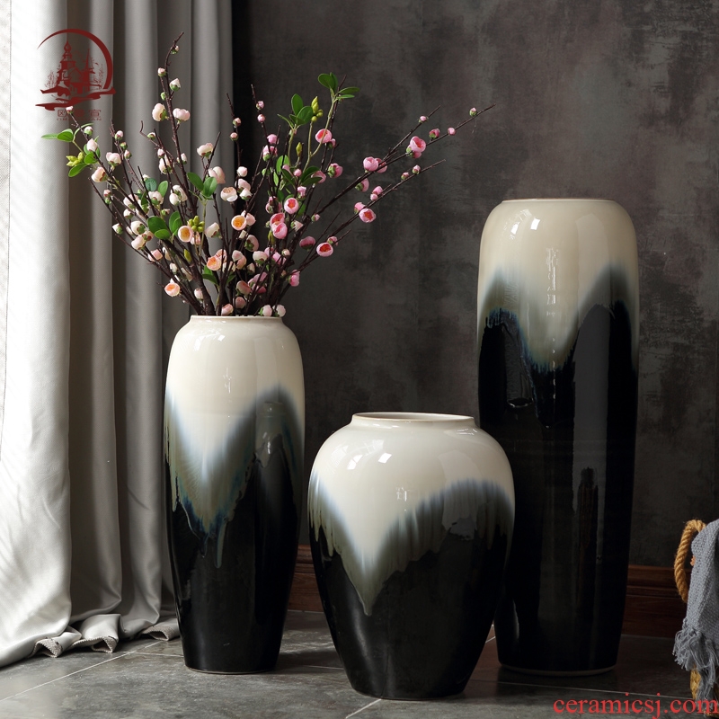European modern lucky bamboo ceramic vases, large living room TV ark of dry flower arranging ground household adornment furnishing articles