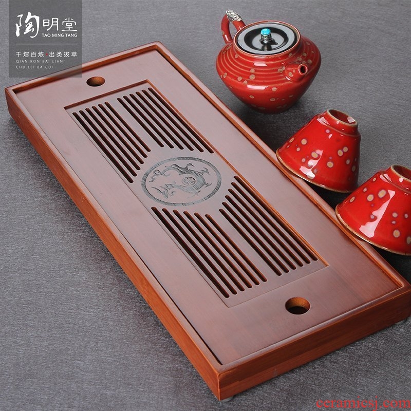 TaoMingTang Japanese dry tea tray reservoir type kung fu tea tea tea sea pallet size bamboo tea tray