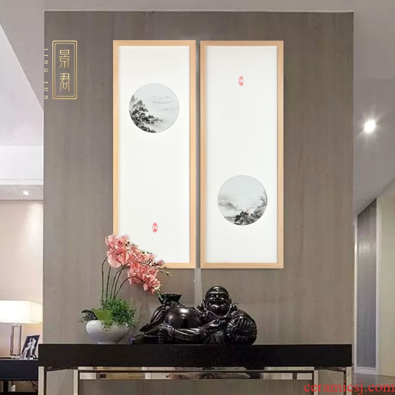 The Article JingJun Chinese style adornment picture sitting room porch restaurant sofa background wall screen real no box porcelain plate painting landscapes