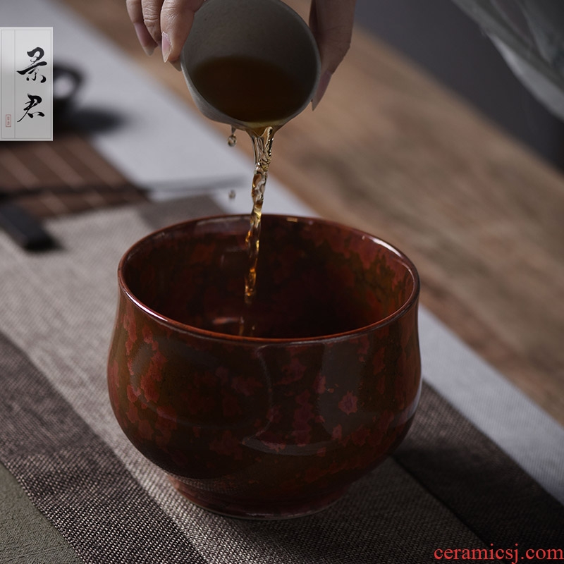 JingJun variable glaze checking coarse pottery tea to wash to the Japanese style always doing mercifully hot bowl of tea tea barrel 1
