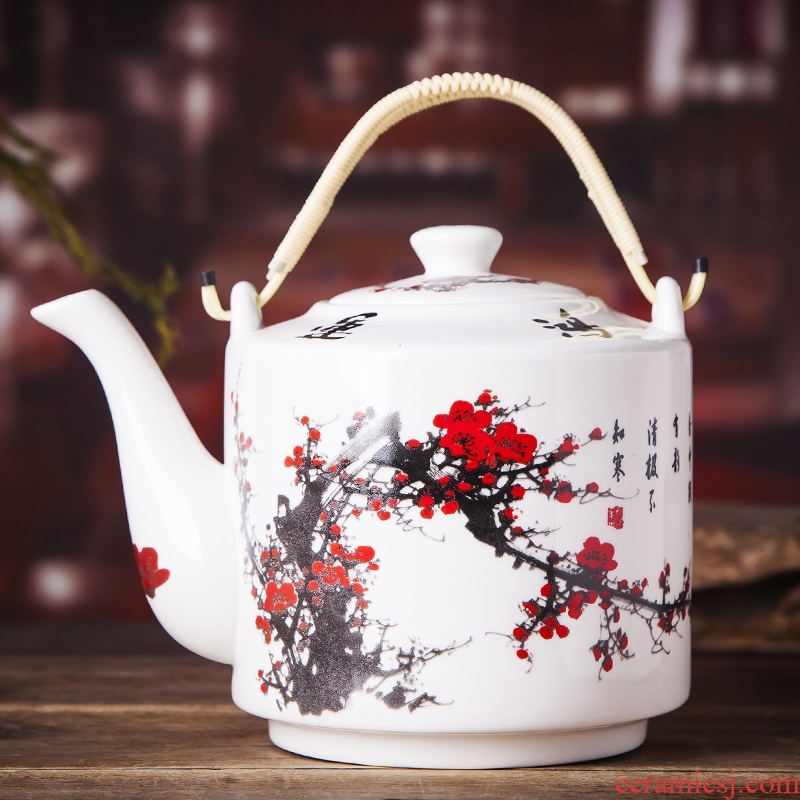 The Product jue jingdezhen ceramic teapot high - capacity ceramic teapot cool large blue and white girder kettle pot teapot
