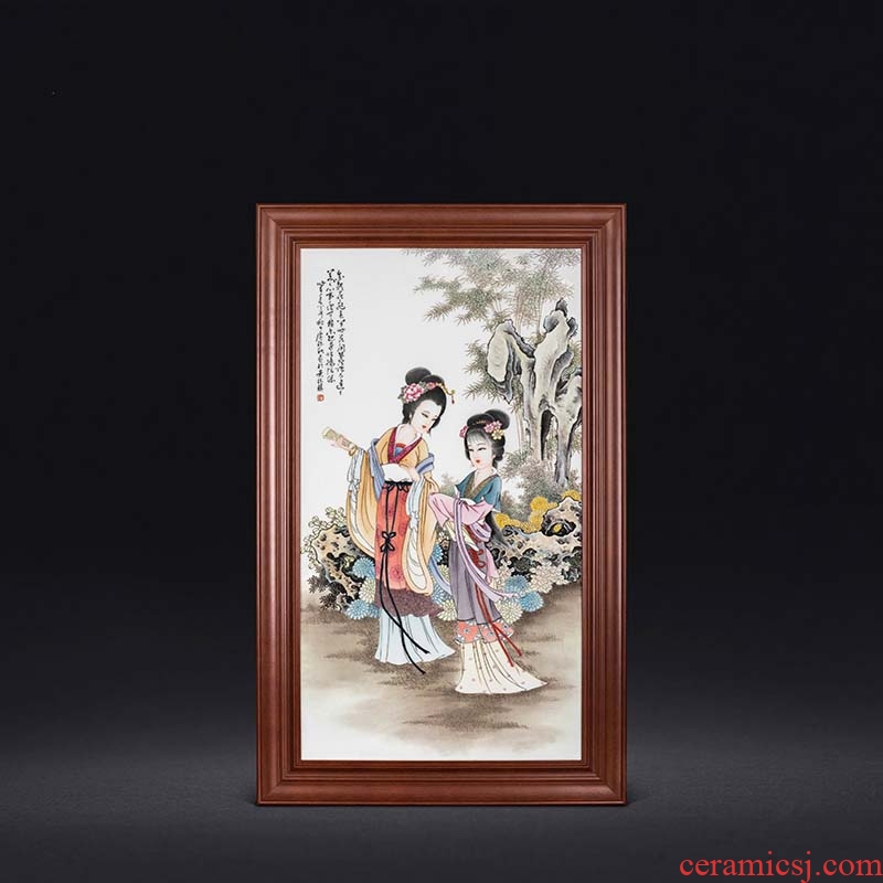 The Master of jingdezhen ceramics hand - made famille rose porcelain plate decoration "my fair lady" wall hanging box