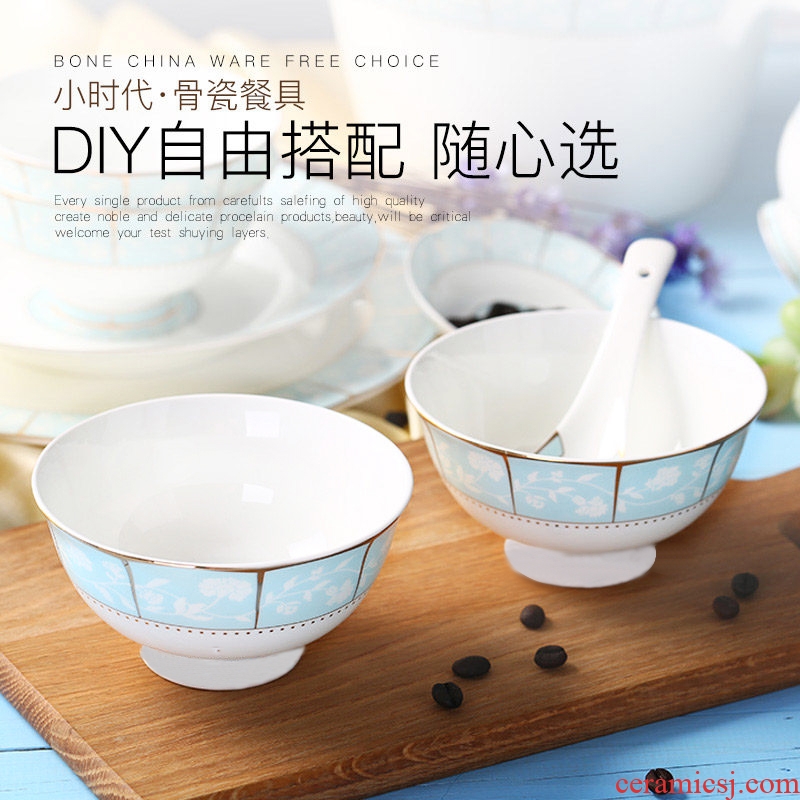 Small age DIY free collocation with tableware suit jingdezhen ceramic tableware dishes suit household dish dish