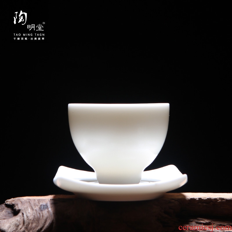 TaoMingTang ceramic cups kung fu bowl jade porcelain dehua hand master single CPU personal cup sample tea cup hat to CPU