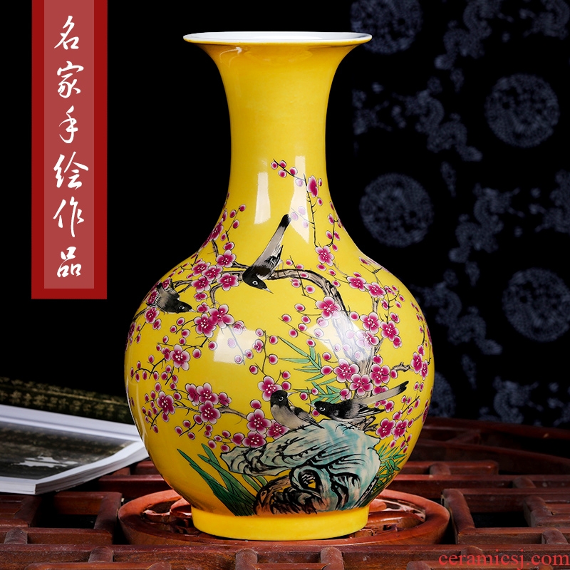 Jingdezhen ceramics hand - made enamel vase flower arrangement sitting room process of new Chinese style household act the role ofing is tasted porch place