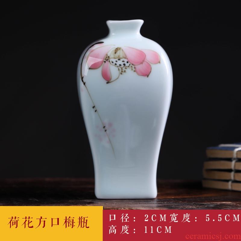 Jingdezhen ceramics mini checking blue glaze floret bottle furnishing articles flowers is spoil, small ornament
