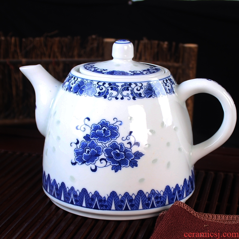 Under glaze blue and white and exquisite teapot large teapot jingdezhen ceramic ceramic pot of blue and white porcelain teapot tea