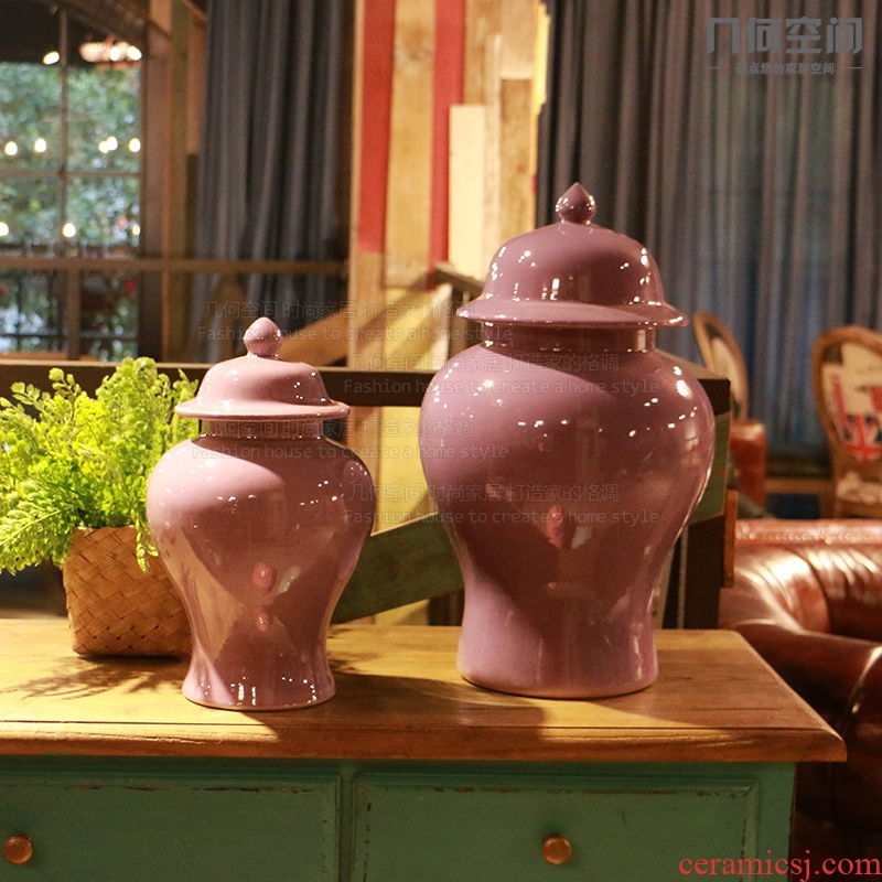 Geometric space general European purple as cans ceramic vase furnishing articles Taiwan MianRuan home decoration decoration